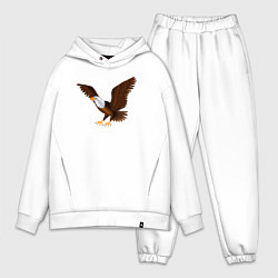 Мужской костюм оверсайз Орёл мультяшный, цвет: белый