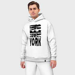 Мужской костюм оверсайз New York - USA, цвет: белый — фото 2