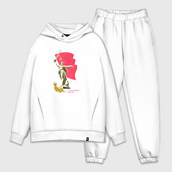 Мужской костюм оверсайз Праздник победы статуя, цвет: белый