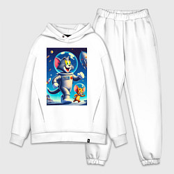 Мужской костюм оверсайз Космонавты Том и Джерри, цвет: белый
