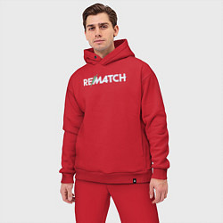 Мужской костюм оверсайз Rematch logo, цвет: красный — фото 2