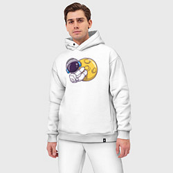 Мужской костюм оверсайз Музыкальная луна, цвет: белый — фото 2