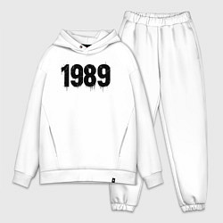 Мужской костюм оверсайз 1989 год расшерканый, цвет: белый