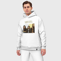 Мужской костюм оверсайз Nirvana band foto, цвет: белый — фото 2