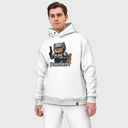 Мужской костюм оверсайз Робокот - робот полицейский, цвет: белый — фото 2