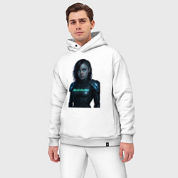 Мужской костюм оверсайз Билли Айлиш в космическом костюме, цвет: белый — фото 2