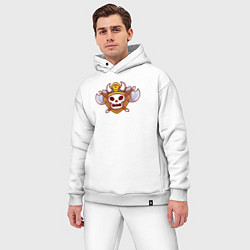 Мужской костюм оверсайз Череп викинг, цвет: белый — фото 2