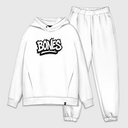 Мужской костюм оверсайз Bones белый логотип, цвет: белый
