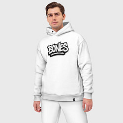 Мужской костюм оверсайз Bones белый логотип, цвет: белый — фото 2