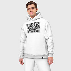 Мужской костюм оверсайз Пиксельный Super Mega Ultra Epic Rep - ASCII арт,, цвет: белый — фото 2