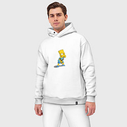 Мужской костюм оверсайз Барт Симпсон с рогаткой, цвет: белый — фото 2