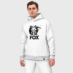 Мужской костюм оверсайз Лисьи граффити, цвет: белый — фото 2