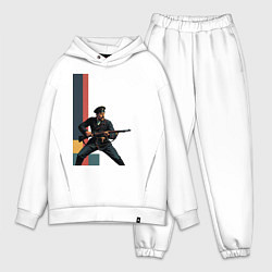 Мужской костюм оверсайз Поп-арт, белогвардеец, цвет: белый