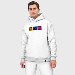 Мужской костюм оверсайз Help me - для дизайнеров, цвет: белый — фото 2