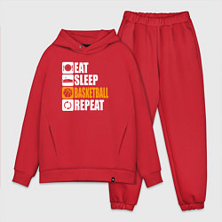 Мужской костюм оверсайз Есть спать баскетбол, цвет: красный