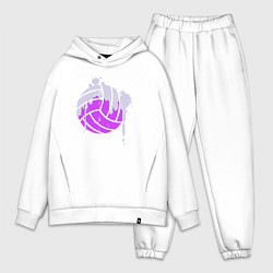 Мужской костюм оверсайз Purple ball, цвет: белый