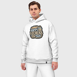 Мужской костюм оверсайз Счастливого дня отца, цвет: белый — фото 2