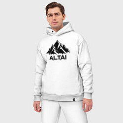 Мужской костюм оверсайз Алтай горы, цвет: белый — фото 2