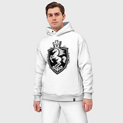 Мужской костюм оверсайз Герб с конем и башней, цвет: белый — фото 2