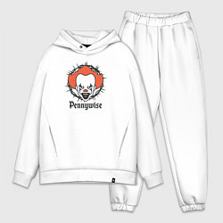 Мужской костюм оверсайз Злобный клоун, цвет: белый