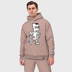 Мужской костюм оверсайз Bart Simpsons Zombie, цвет: пыльно-розовый — фото 2