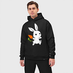 Мужской костюм оверсайз Зайка с морковкой, цвет: черный — фото 2