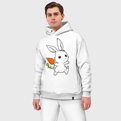 Мужской костюм оверсайз Зайка с морковкой, цвет: белый — фото 2