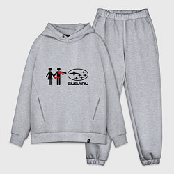Мужской костюм оверсайз I love subaru, цвет: меланж