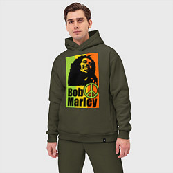 Мужской костюм оверсайз Bob Marley: Jamaica, цвет: хаки — фото 2