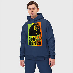 Мужской костюм оверсайз Bob Marley: Jamaica цвета тёмно-синий — фото 2