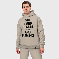 Мужской костюм оверсайз Keep Calm & Go fishing, цвет: миндальный — фото 2
