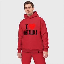 Мужской костюм оверсайз I love Metallica, цвет: красный — фото 2