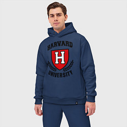 Мужской костюм оверсайз Harvard University цвета тёмно-синий — фото 2