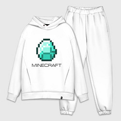 Мужской костюм оверсайз Minecraft Diamond, цвет: белый