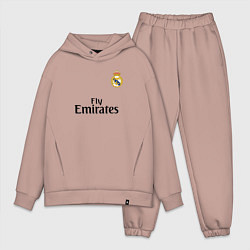 Мужской костюм оверсайз Real Madrid: Fly Emirates, цвет: пыльно-розовый