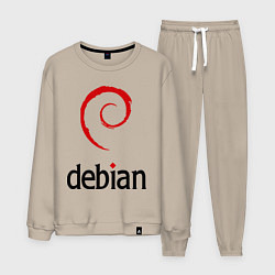 Костюм хлопковый мужской Debian, цвет: миндальный