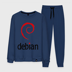 Костюм хлопковый мужской Debian, цвет: тёмно-синий