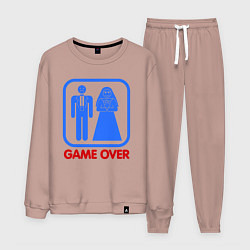 Костюм хлопковый мужской Game over, цвет: пыльно-розовый