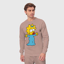 Костюм хлопковый мужской Maggie Simpson, цвет: пыльно-розовый — фото 2