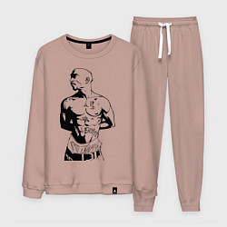 Костюм хлопковый мужской 2pac, цвет: пыльно-розовый