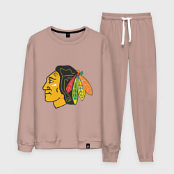 Костюм хлопковый мужской Chicago Blackhawks, цвет: пыльно-розовый