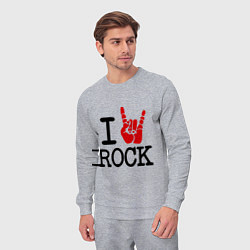 Костюм хлопковый мужской I love rock, цвет: меланж — фото 2