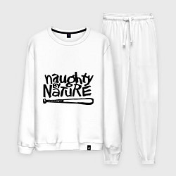 Костюм хлопковый мужской Naughty by nature, цвет: белый