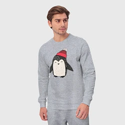 Костюм хлопковый мужской Зимний пингвин-мальчик, цвет: меланж — фото 2