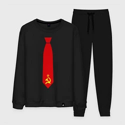 Костюм хлопковый мужской Советский галстук, цвет: черный