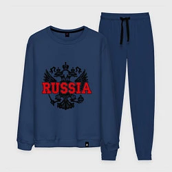 Костюм хлопковый мужской Russia Coat, цвет: тёмно-синий