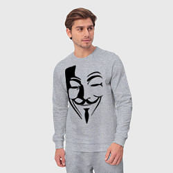 Костюм хлопковый мужской Vendetta Mask, цвет: меланж — фото 2