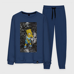 Костюм хлопковый мужской Барт хулиган, цвет: тёмно-синий