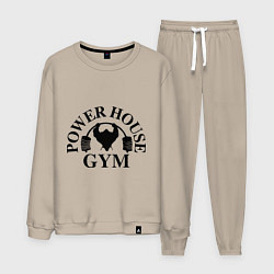 Костюм хлопковый мужской Power House Gym, цвет: миндальный