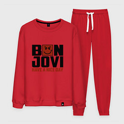 Костюм хлопковый мужской Bon Jovi: Nice day, цвет: красный